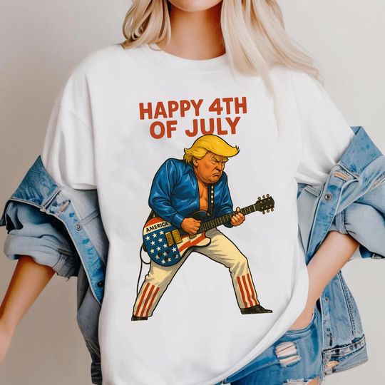 Discover Funny 4th of July Shirt, Donald Trump Guitar Shirt, Patriotic Independence Day Shirt