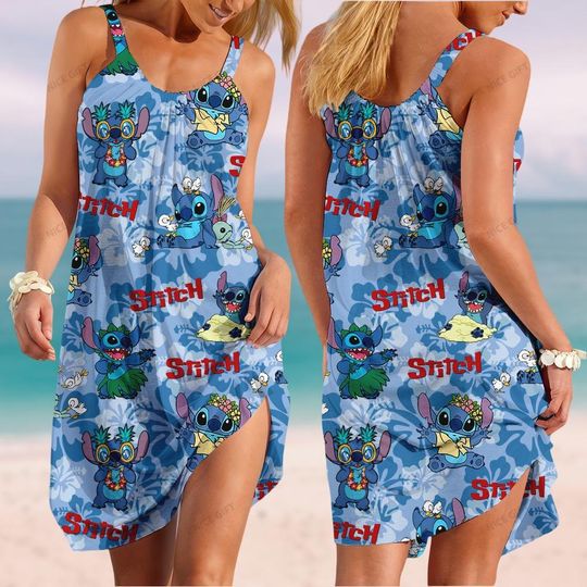 Discover Stitchh Women Dress, Disneyyy Stitchh Women Sundress, Lilo And Stitchh Beach Dress