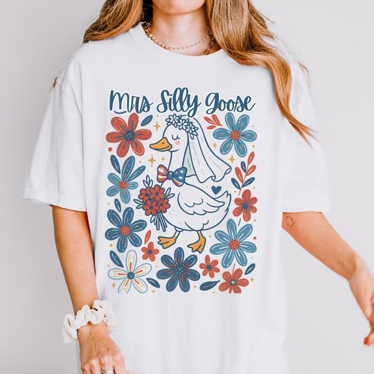Discover Mrs Silly Goose 4th Of July Bride Shirt, Funny Fourth Of July Bride Shirt