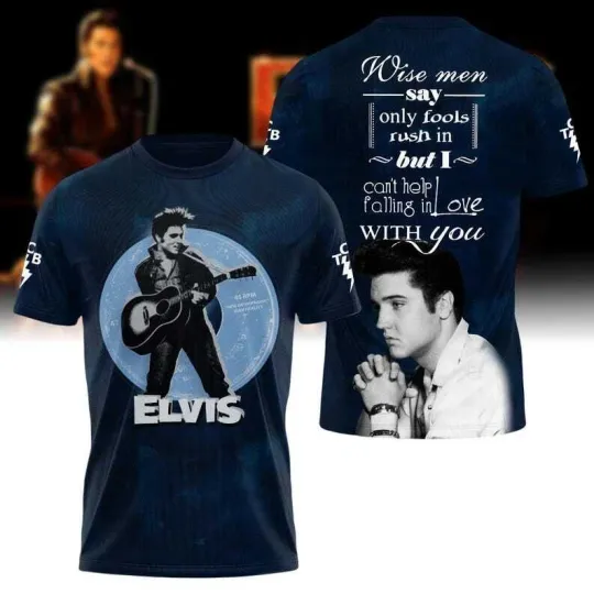 Discover Elvis Presley I Can'T Help Falling In Love 3D Shirt, The King Of Rock Fan Gifts