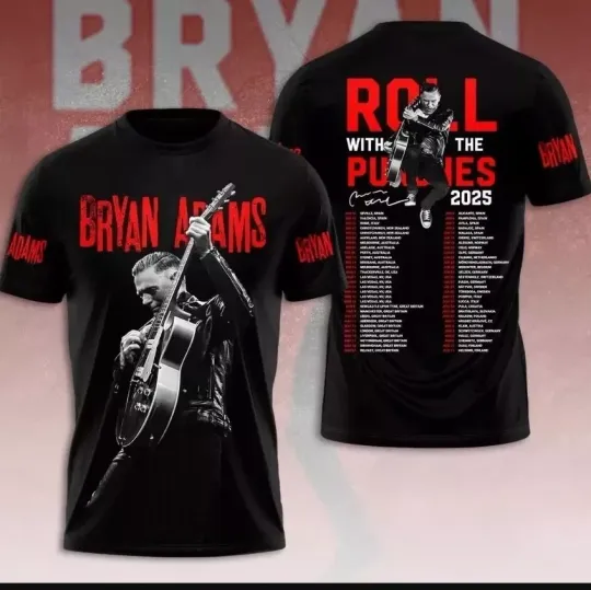 Discover Bryan Adams Roll with the Punches 2025 AOP 3D T-shirt