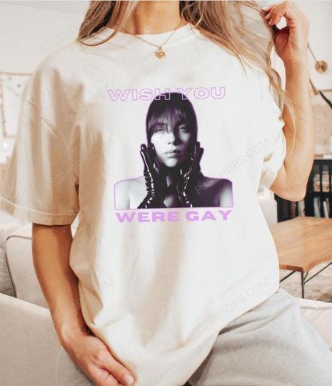 Discover BILLIE EILISH Wish You Were Gay Shirt, Hit Me Hard and Soft Shirt