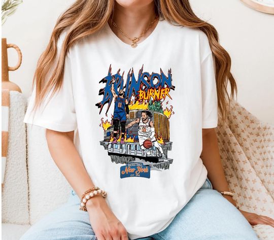 Discover Jalen Brunson 90s Retro Comics Style Shirt – Vintage Knicks Basketball Tee