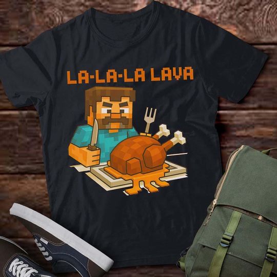 Discover La-La-La Lava Chicken Kids T-Shirt  Funny Trump Meme Pixel Art Gamer Tee