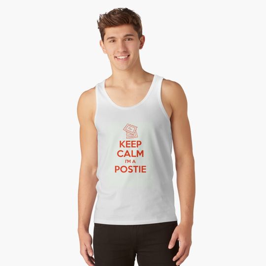 Discover keep calm, i'm a postie tank top