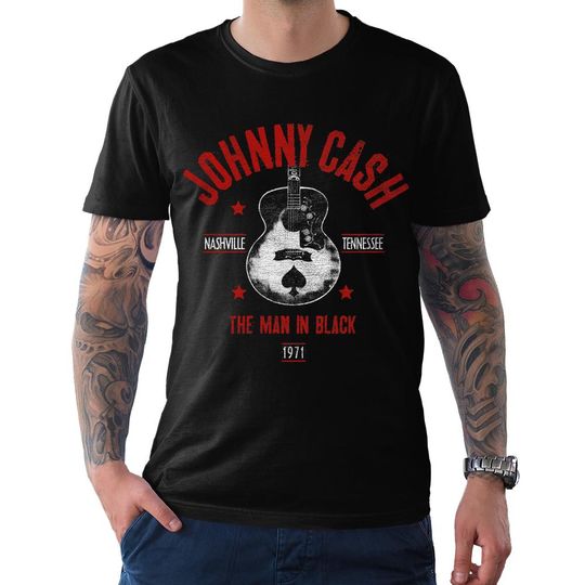 Discover Johnny Cash The Man In Black Vintage T-Shirt