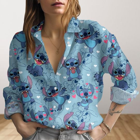 Discover Stitchh Women Blouse, Lilo And Stitchh Button Shirt, Disneyyy Family Trip Shirt