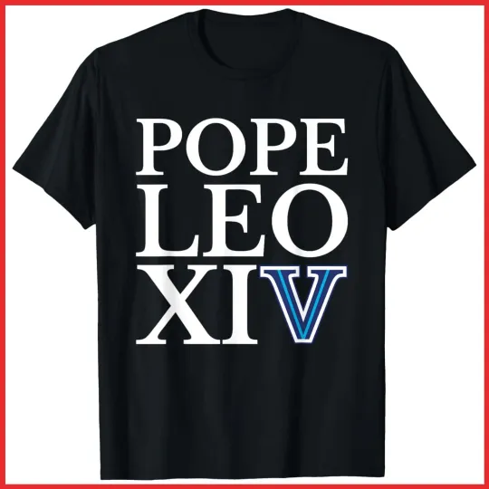 Discover Robert Francis Pope Leo XIV Vatican Villanova Black T-Shirt