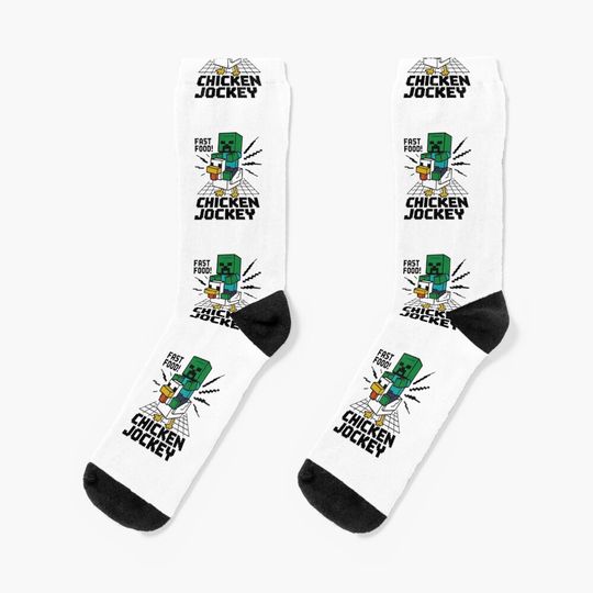 Discover Minecraft Chicken Jockey Fast Food Socks