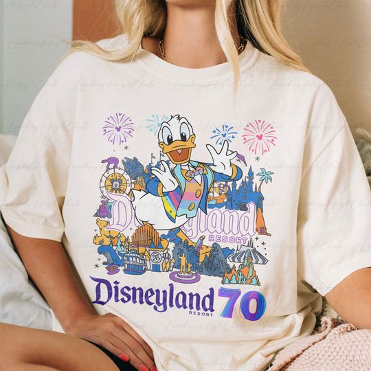 Discover Donald Disneyyland Resort 70th Anniversary Shirt, 1955-2025 Celebration Shirt, Mickeyy & Friends, 70 Years Of Magic,Disneyyy Family Shirt