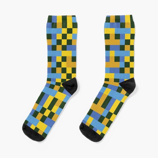 Discover Pixelated Landscape - Summer Socks