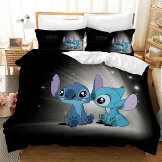 Discover Lilo & Stitchh  Quilt Duvet Cover Set Queen Super King Doona Cover Bedspread