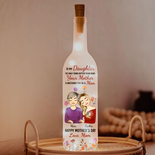 Discover Watching You Be A Mom New Version - Personalized Bottle Lamp