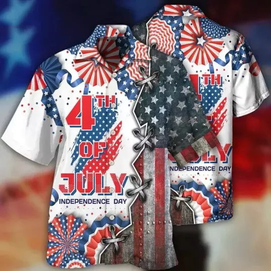 Discover 4th Of July Hawaiian Shirt, Independence Day Hawaiian Shirt for summmer Beach...
