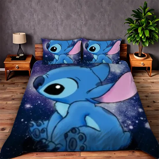 Discover 3D Lilo&Stitchh Bedding Set with Pillowcase
