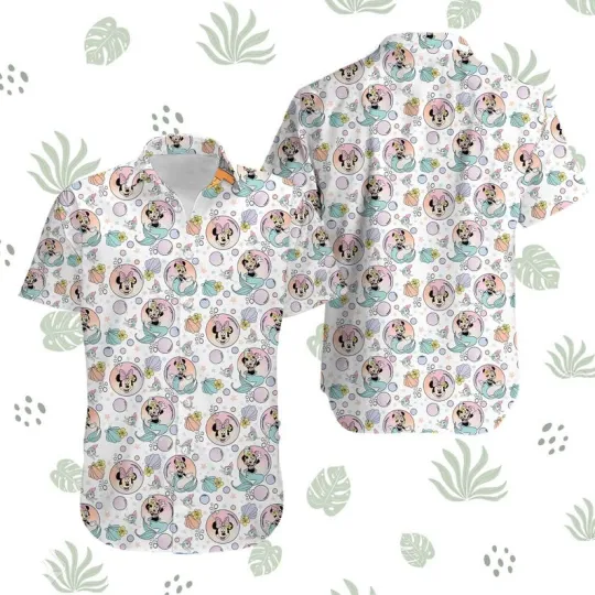 Discover Summer Beach Disneyyy Minniee Short Sleeve Hawaiian Shirt