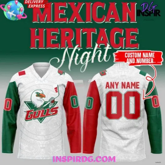 Discover Personalized San Diego Gulls Mexican Heritage Night 2025 Hockey Shirt