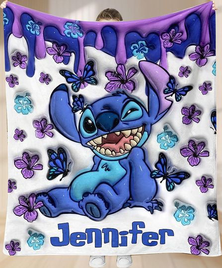 Discover Personalized Stitchh Blanket, Lilo And Stitchh Kids Blanket, Ohanas Mean Family