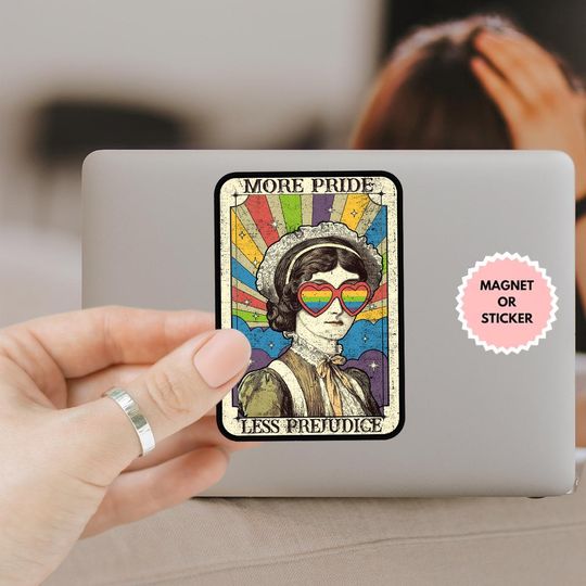 Discover More Pride Less Prejudice Sticker, LGBTQ+ Sticker, Love Is Love Sticker, Pride Month