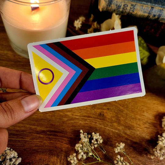 Discover Pride Progress Flag, Heart, Rainbow, LGBT, 2SLGBTQ+, lgbtqia2s+, Love, Two Spirit