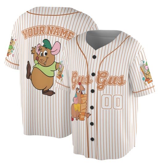 Discover Custom Gus Gus The Snack Baseball Jersey, Gus Gus Shirt, Disneyyy Gus Mouse Baseball Jersey