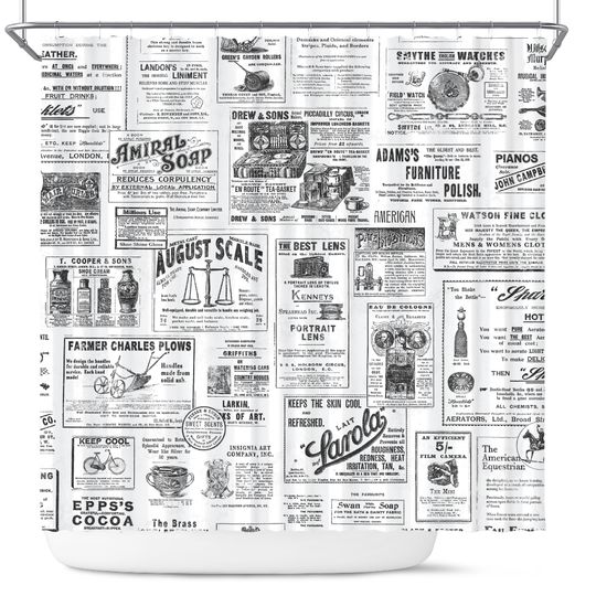 Discover Unique Old Newspaper Aesthetic Shower Curtains