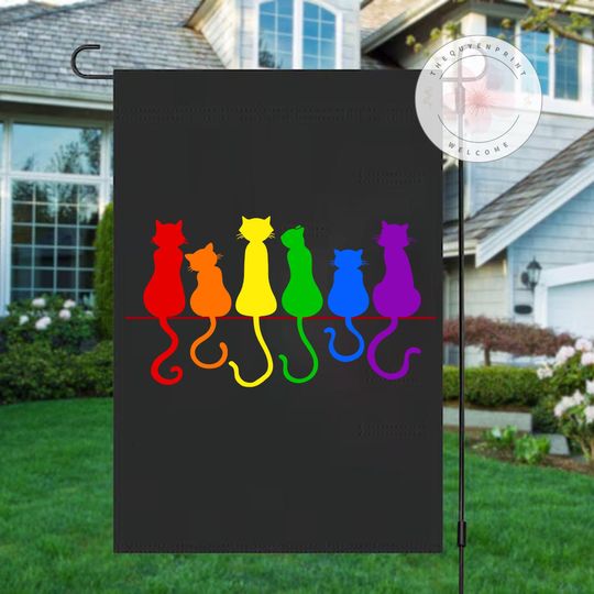 Discover Pride Cat Colorful LGBT Purride Flag, Happy Purride Flag, Gay Pride Purride Flag