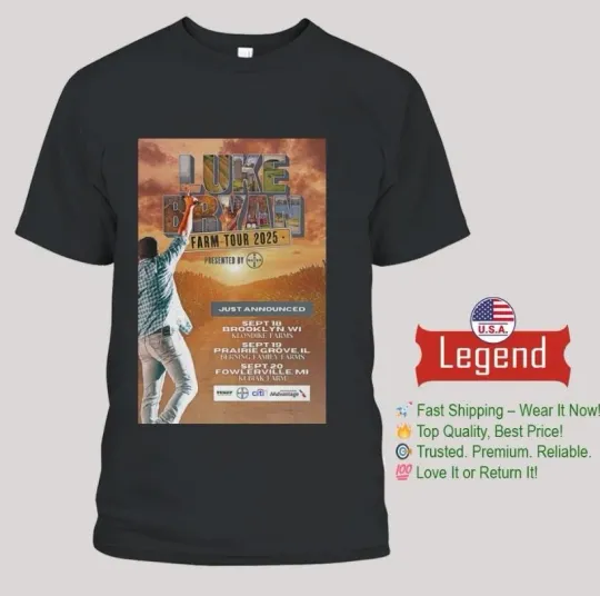 Discover 2025 Luke Bryan Poster Announces Fall Dates For Farm Tour Shirt