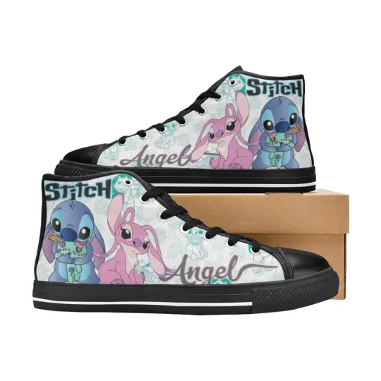 Discover Stitchh and Angel Sneakers High Top Casual Canvas Shoes Men&#039;s