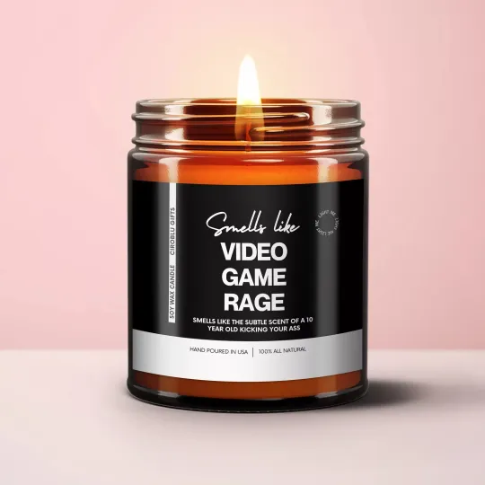 Discover Funny Video Game Rage 9oz Soy Wax Candle Gamer Gift For Her/Him