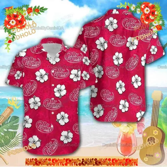 Discover Dr Pepper Hawaiian Shirt 3D, Aloha Shirt For Women Men