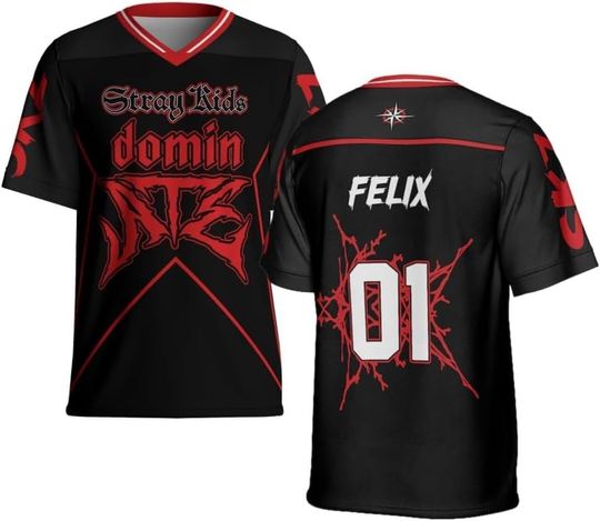Discover Stray Kids Dominate World Tour 2025 Jersey Stray Kids World Tour 2025 Football Jersey Tee Unisex Harajuku Tops