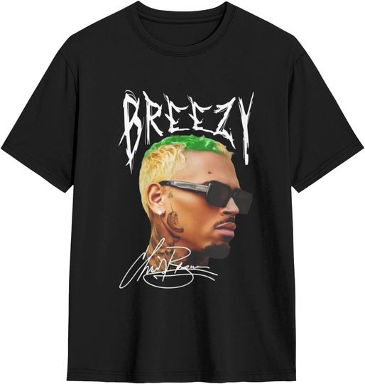Discover Breezy Xx 2025 Music Tour T-Shirts Unisexr Interestingtrendy Cotton Top Black