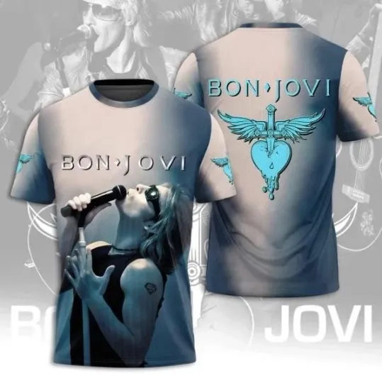 Discover Bon Jovi 3D All Over Printed T-Shirt U