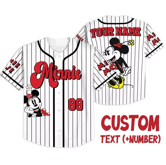 Discover Custom Minniee Mouse Baseball Jersey, Retro Minniee Baseball Shirt, Magic World