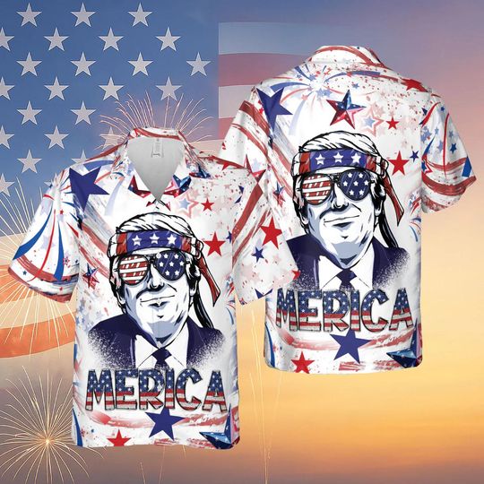 Discover American Flag Hawaiian Shirt – Patriotic 3D Shirt for 4th of July, Stars & Stripes Tee
