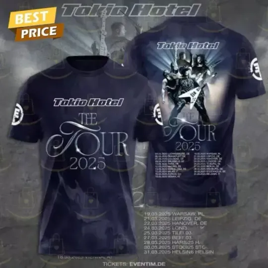 Discover Tokio Hotel The Tour 2025 3D T-Shirt