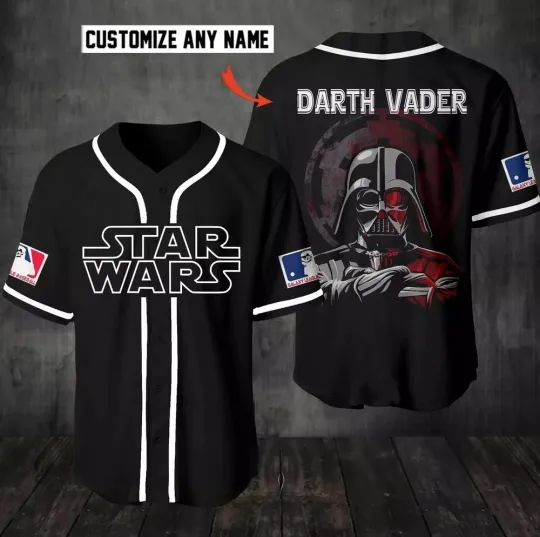Discover Personalized Love Starr Warss Darthh Vaderr 3D Baseball Jersey Shirt