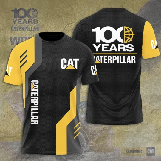 Discover Caterpillar 100 Years Anniversary 3D All Over Printed T-Shirt