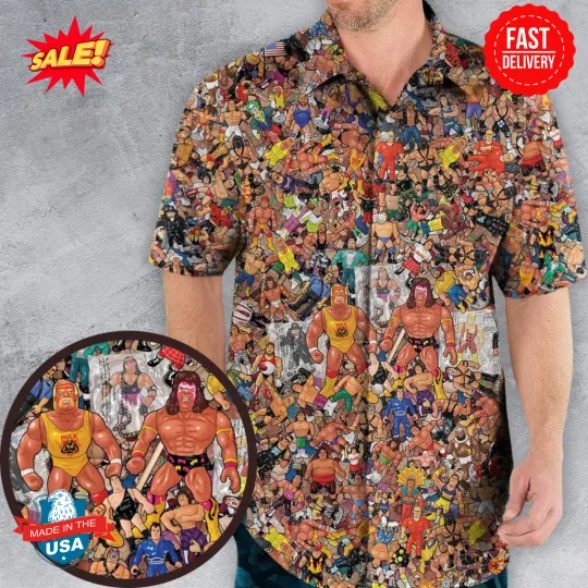 Discover Wrestling Hulk Hogan and Buddies Figures Hawaiian Shirt