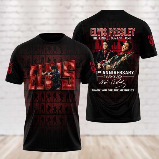 Discover Elvis Presley Shirt, The King Of Rock N Roll Shirt, Elvis 1935 2025 Tee Shirt, Rock And Roll Tee, Music Lover Gift, Gift For Elvis Fan