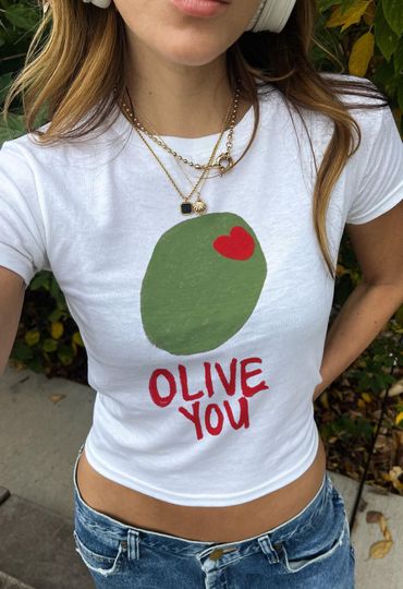 Discover Olive You Womens Baby Tee
