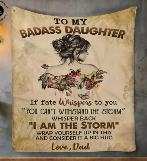 Discover To My Badass Daughter Blanket Gift From Dad Velveteen Blanket  cute blanket