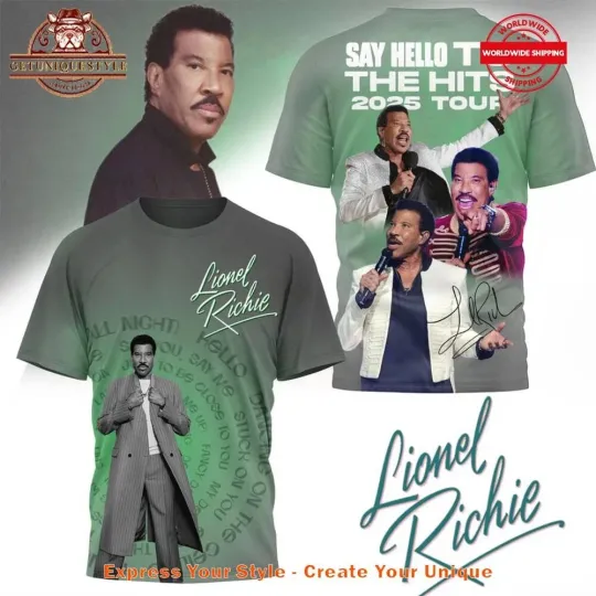Discover Lionel Richie Say Hello To The Hits 2025 Tour 3D T-Shirt