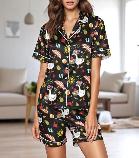 Discover Last Day of School Teacher Goose Satin Pajama Set, Schools Out For Summer Silly