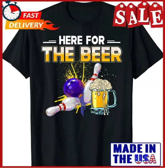 Discover Funny Bowling Hobby Here For The Beer Drinking Novelty Gifts T-Shirt