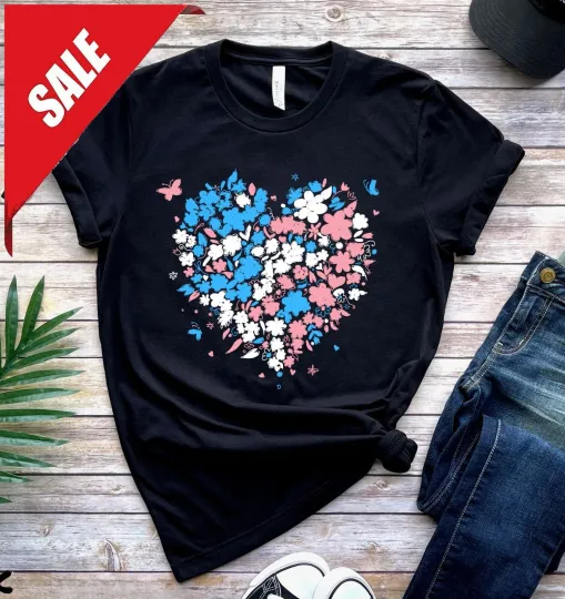 Discover Transgender Heart T-shirt - Trans Pride Valentine&#039;s Day Gift - Discreet Ftm Mtf