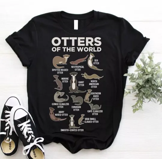 Discover Type of Otters Cute T-Shirt, Otter Lover Gift, Animal Sea River Present Costume