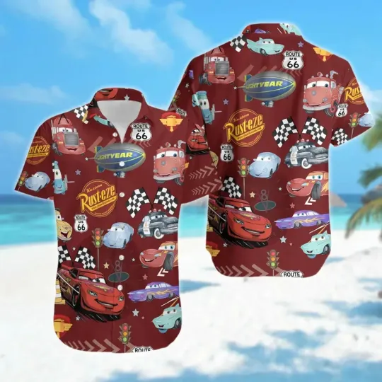 Discover Lightningg McQueenn Hawaiian Button Down Shirt