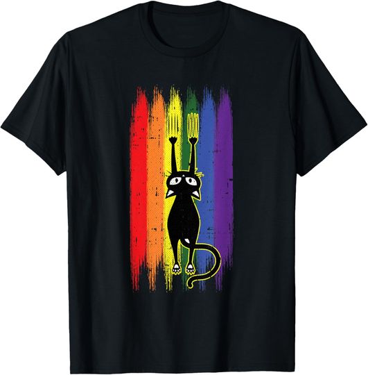Discover Cat Scratching Gay Pride Funny Kitten Paw Proud LGBT-Q Ally T-Shirt